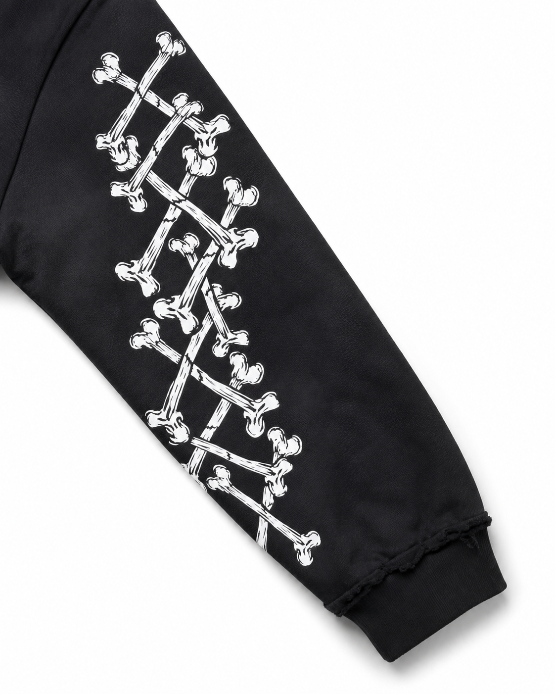 Concrete Black Jungle Skeleton Face Liberty Rhinestone Zip-Up Hoodie